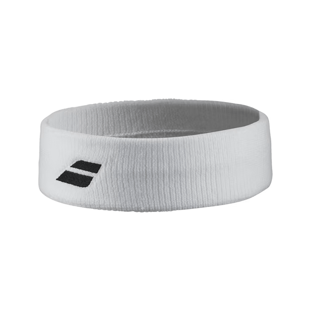 Bandeau éponge Babolat Logo Headband Blanc