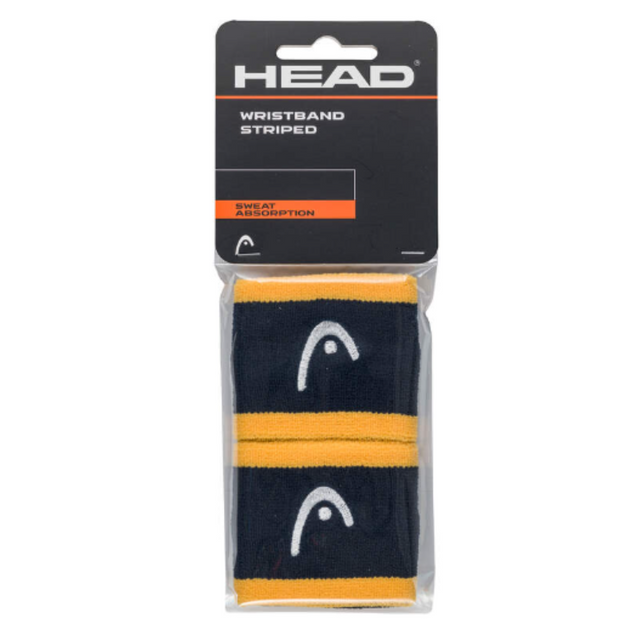 Poignets Éponge Head 2.5" Noir/Orange x2